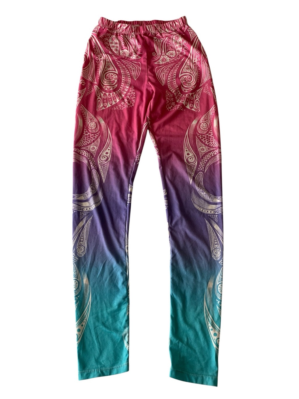 Sissycos Women's Paisley Leggings Soft Stretchy Colorful Yoga Pants Size SM